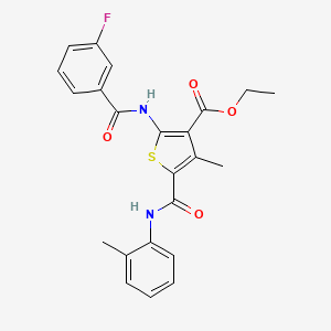 molecular formula C23H21FN2O4S B3569477 ethyl 2-[(3-fluorobenzoyl)amino]-4-methyl-5-{[(2-methylphenyl)amino]carbonyl}-3-thiophenecarboxylate 