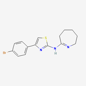 molecular formula C15H16BrN3S B3569488 N-[4-(4-bromophenyl)-1,3-thiazol-2-yl]-3,4,5,6-tetrahydro-2H-azepin-7-amine 