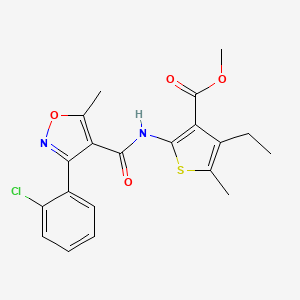 molecular formula C20H19ClN2O4S B3569494 methyl 2-({[3-(2-chlorophenyl)-5-methyl-4-isoxazolyl]carbonyl}amino)-4-ethyl-5-methyl-3-thiophenecarboxylate 