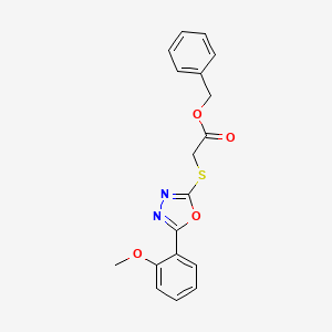 molecular formula C18H16N2O4S B3569501 benzyl {[5-(2-methoxyphenyl)-1,3,4-oxadiazol-2-yl]thio}acetate 
