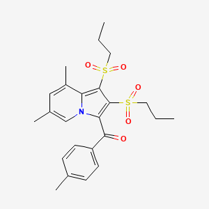 molecular formula C24H29NO5S2 B3569504 [6,8-dimethyl-1,2-bis(propylsulfonyl)-3-indolizinyl](4-methylphenyl)methanone 