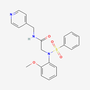 molecular formula C21H21N3O4S B3569520 N~2~-(2-methoxyphenyl)-N~2~-(phenylsulfonyl)-N~1~-(4-pyridinylmethyl)glycinamide 