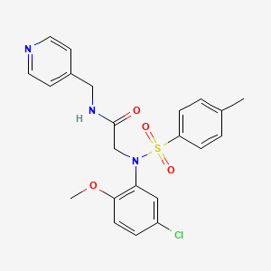 molecular formula C22H22ClN3O4S B3569522 N~2~-(5-chloro-2-methoxyphenyl)-N~2~-[(4-methylphenyl)sulfonyl]-N~1~-(4-pyridinylmethyl)glycinamide 