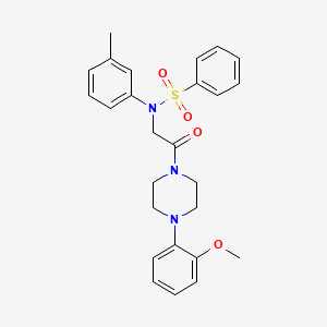 molecular formula C26H29N3O4S B3569527 N-{2-[4-(2-methoxyphenyl)-1-piperazinyl]-2-oxoethyl}-N-(3-methylphenyl)benzenesulfonamide 