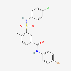 molecular formula C20H16BrClN2O3S B3569542 N-(4-bromophenyl)-3-{[(4-chlorophenyl)amino]sulfonyl}-4-methylbenzamide 