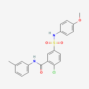 molecular formula C21H19ClN2O4S B3569557 2-chloro-5-{[(4-methoxyphenyl)amino]sulfonyl}-N-(3-methylphenyl)benzamide 