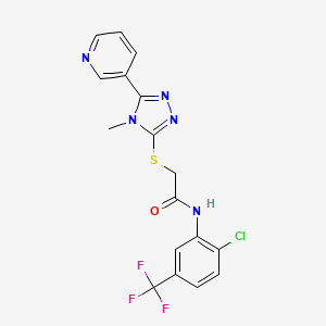 molecular formula C17H13ClF3N5OS B3569614 N-[2-chloro-5-(trifluoromethyl)phenyl]-2-{[4-methyl-5-(3-pyridinyl)-4H-1,2,4-triazol-3-yl]thio}acetamide 