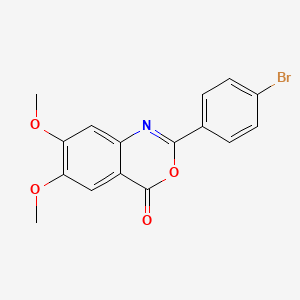 molecular formula C16H12BrNO4 B3569634 2-(4-bromophenyl)-6,7-dimethoxy-4H-3,1-benzoxazin-4-one 