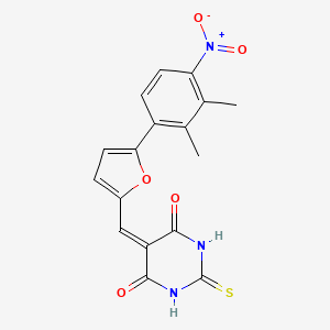 molecular formula C17H13N3O5S B3569660 5-{[5-(2,3-dimethyl-4-nitrophenyl)-2-furyl]methylene}-2-thioxodihydro-4,6(1H,5H)-pyrimidinedione 