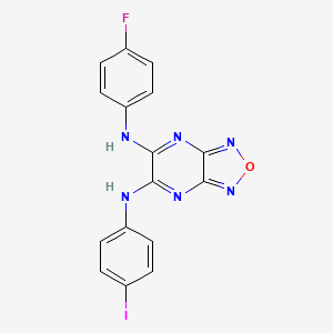 molecular formula C16H10FIN6O B3569668 N-(4-fluorophenyl)-N'-(4-iodophenyl)[1,2,5]oxadiazolo[3,4-b]pyrazine-5,6-diamine 