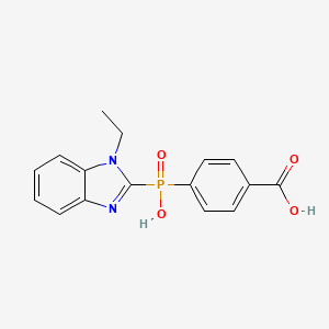 molecular formula C16H15N2O4P B3569675 4-[(1-ethyl-1H-benzimidazol-2-yl)(hydroxy)phosphoryl]benzoic acid 