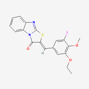 molecular formula C19H15IN2O3S B3569683 2-(3-ethoxy-5-iodo-4-methoxybenzylidene)[1,3]thiazolo[3,2-a]benzimidazol-3(2H)-one 