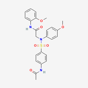 molecular formula C24H25N3O6S B3569690 N~2~-{[4-(acetylamino)phenyl]sulfonyl}-N~1~-(2-methoxyphenyl)-N~2~-(4-methoxyphenyl)glycinamide 