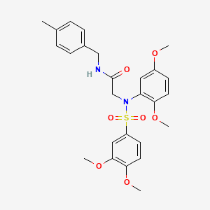 molecular formula C26H30N2O7S B3569692 N~2~-(2,5-dimethoxyphenyl)-N~2~-[(3,4-dimethoxyphenyl)sulfonyl]-N~1~-(4-methylbenzyl)glycinamide 