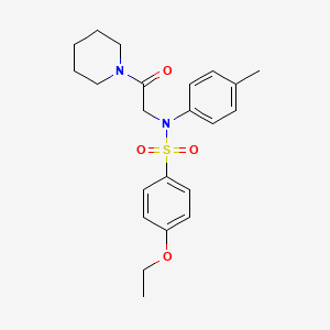 molecular formula C22H28N2O4S B3569696 4-ethoxy-N-(4-methylphenyl)-N-[2-oxo-2-(1-piperidinyl)ethyl]benzenesulfonamide 