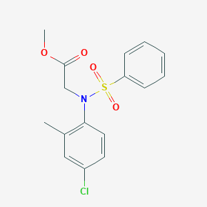 molecular formula C16H16ClNO4S B3569702 methyl N-(4-chloro-2-methylphenyl)-N-(phenylsulfonyl)glycinate 