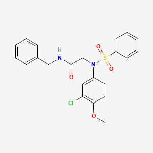 molecular formula C22H21ClN2O4S B3569706 N~1~-benzyl-N~2~-(3-chloro-4-methoxyphenyl)-N~2~-(phenylsulfonyl)glycinamide 