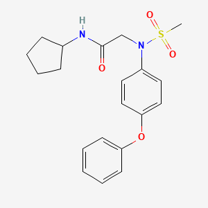 molecular formula C20H24N2O4S B3569716 N~1~-cyclopentyl-N~2~-(methylsulfonyl)-N~2~-(4-phenoxyphenyl)glycinamide 