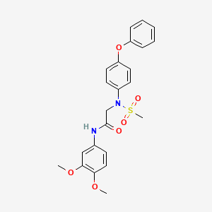 molecular formula C23H24N2O6S B3569725 N~1~-(3,4-dimethoxyphenyl)-N~2~-(methylsulfonyl)-N~2~-(4-phenoxyphenyl)glycinamide CAS No. 5630-94-4