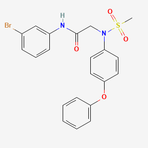 molecular formula C21H19BrN2O4S B3569729 N~1~-(3-bromophenyl)-N~2~-(methylsulfonyl)-N~2~-(4-phenoxyphenyl)glycinamide CAS No. 5637-95-6