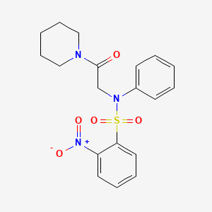 molecular formula C19H21N3O5S B3569742 2-nitro-N-[2-oxo-2-(1-piperidinyl)ethyl]-N-phenylbenzenesulfonamide 