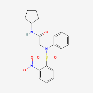 molecular formula C19H21N3O5S B3569749 N~1~-cyclopentyl-N~2~-[(2-nitrophenyl)sulfonyl]-N~2~-phenylglycinamide 