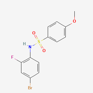 molecular formula C13H11BrFNO3S B3569756 N-(4-bromo-2-fluorophenyl)-4-methoxybenzenesulfonamide 