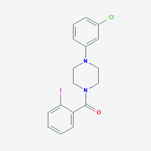 molecular formula C17H16ClIN2O B3569790 1-(3-chlorophenyl)-4-(2-iodobenzoyl)piperazine 