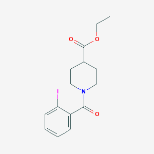 molecular formula C15H18INO3 B3569802 ethyl 1-(2-iodobenzoyl)-4-piperidinecarboxylate 