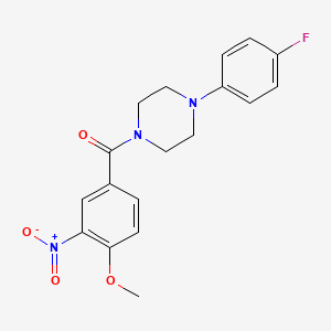 molecular formula C18H18FN3O4 B3569818 1-(4-fluorophenyl)-4-(4-methoxy-3-nitrobenzoyl)piperazine 
