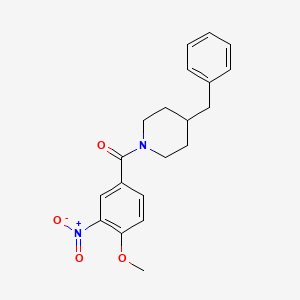 molecular formula C20H22N2O4 B3569821 4-benzyl-1-(4-methoxy-3-nitrobenzoyl)piperidine 