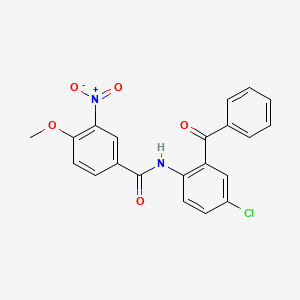 molecular formula C21H15ClN2O5 B3569826 N-(2-benzoyl-4-chlorophenyl)-4-methoxy-3-nitrobenzamide 