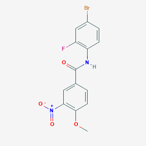 molecular formula C14H10BrFN2O4 B3569827 N-(4-bromo-2-fluorophenyl)-4-methoxy-3-nitrobenzamide 