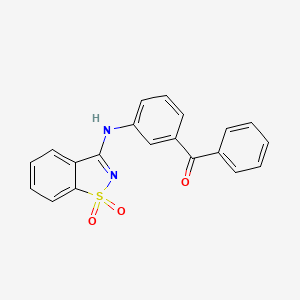 molecular formula C20H14N2O3S B3569857 {3-[(1,1-dioxido-1,2-benzisothiazol-3-yl)amino]phenyl}(phenyl)methanone CAS No. 6055-08-9