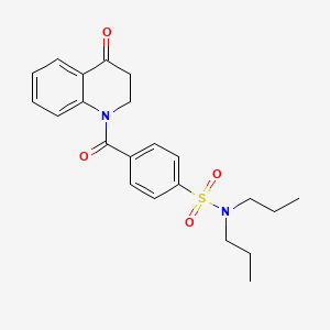 molecular formula C22H26N2O4S B3569878 4-[(4-oxo-3,4-dihydro-1(2H)-quinolinyl)carbonyl]-N,N-dipropylbenzenesulfonamide 