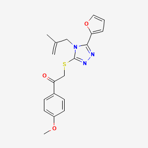 molecular formula C19H19N3O3S B3569880 2-{[5-(2-furyl)-4-(2-methyl-2-propen-1-yl)-4H-1,2,4-triazol-3-yl]thio}-1-(4-methoxyphenyl)ethanone CAS No. 5867-32-3