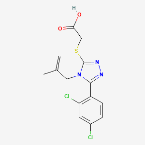 molecular formula C14H13Cl2N3O2S B3569887 {[5-(2,4-dichlorophenyl)-4-(2-methyl-2-propen-1-yl)-4H-1,2,4-triazol-3-yl]thio}acetic acid 