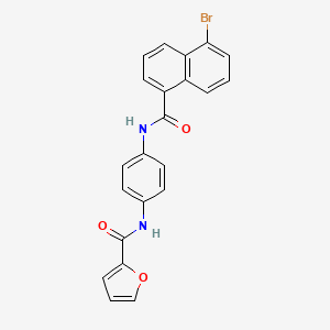 molecular formula C22H15BrN2O3 B3569890 N-{4-[(5-bromo-1-naphthoyl)amino]phenyl}-2-furamide 