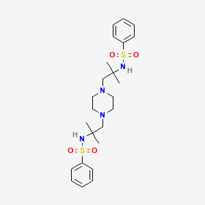molecular formula C24H36N4O4S2 B3569901 N-[1,1-dimethyl-2-(4-{2-methyl-2-[(phenylsulfonyl)amino]propyl}-1-piperazinyl)ethyl]benzenesulfonamide CAS No. 329906-73-2