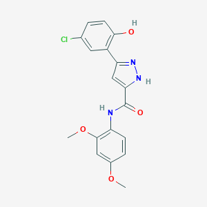 molecular formula C18H16ClN3O4 B356991 3-(5-chloro-2-hydroxyphenyl)-N-(2,4-dimethoxyphenyl)-1H-pyrazole-5-carboxamide CAS No. 879767-77-8