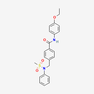molecular formula C23H24N2O4S B3569913 N-(4-ethoxyphenyl)-4-{[(methylsulfonyl)(phenyl)amino]methyl}benzamide 