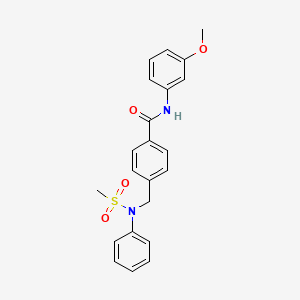 molecular formula C22H22N2O4S B3569921 N-(3-methoxyphenyl)-4-{[(methylsulfonyl)(phenyl)amino]methyl}benzamide CAS No. 5712-81-2