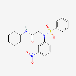molecular formula C20H23N3O5S B3569923 N~1~-cyclohexyl-N~2~-(3-nitrophenyl)-N~2~-(phenylsulfonyl)glycinamide 