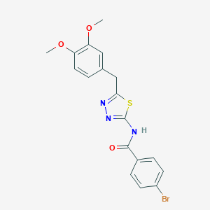 molecular formula C18H16BrN3O3S B356993 4-bromo-N-[5-(3,4-dimethoxybenzyl)-1,3,4-thiadiazol-2-yl]benzamide CAS No. 600160-33-6