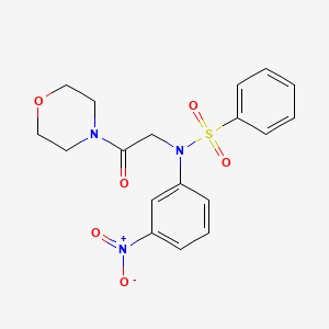 molecular formula C18H19N3O6S B3569931 N-[2-(4-morpholinyl)-2-oxoethyl]-N-(3-nitrophenyl)benzenesulfonamide 