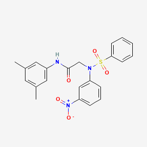 molecular formula C22H21N3O5S B3569948 N~1~-(3,5-dimethylphenyl)-N~2~-(3-nitrophenyl)-N~2~-(phenylsulfonyl)glycinamide 