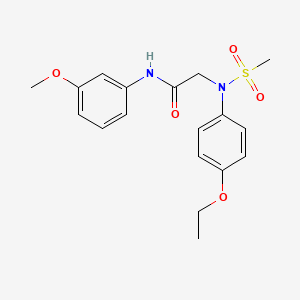 molecular formula C18H22N2O5S B3569990 N~2~-(4-ethoxyphenyl)-N~1~-(3-methoxyphenyl)-N~2~-(methylsulfonyl)glycinamide 