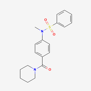 molecular formula C19H22N2O3S B3570010 N-methyl-N-[4-(1-piperidinylcarbonyl)phenyl]benzenesulfonamide 