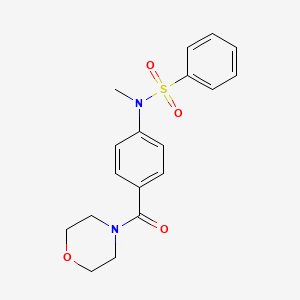 molecular formula C18H20N2O4S B3570025 N-methyl-N-[4-(4-morpholinylcarbonyl)phenyl]benzenesulfonamide 
