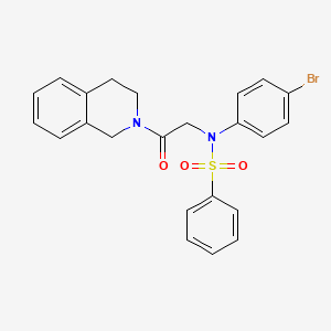 molecular formula C23H21BrN2O3S B3570053 N-(4-bromophenyl)-N-[2-(3,4-dihydro-2(1H)-isoquinolinyl)-2-oxoethyl]benzenesulfonamide CAS No. 5522-69-0